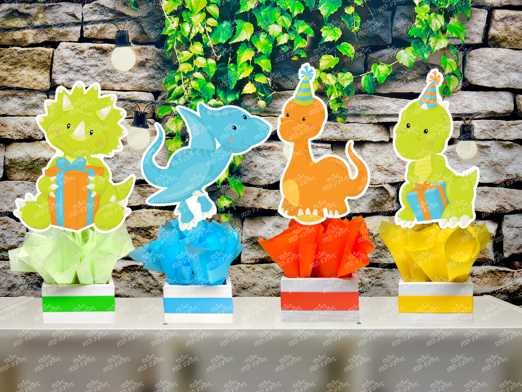 Dinosaur Birthday | Hatching Soon Dinosaur Baby Shower | Dinosaur Party Favors | Rex Birthday Decoration | Dinosaur Centerpiece SET OF 4