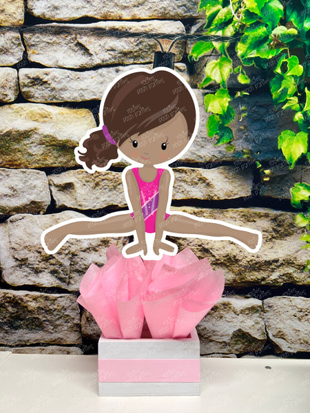 Afro Gymnast Birthday Theme | Gym Centerpiece Decoration | Gymnastics Party | Gymnastics Theme | Gymnast Acrobatics Decoration | Gym SET OF 4