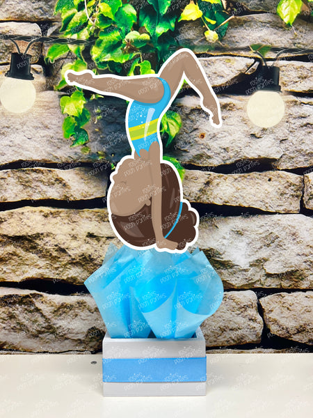 Afro Gymnast Birthday Theme | Gym Centerpiece Decoration | Gymnastics Party | Gymnastics Theme | Gymnast Acrobatics Decoration | Gym SET OF 4