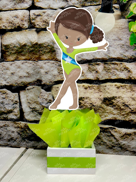 Afro Gymnast Birthday Theme | Gym Centerpiece Decoration | Gymnastics Party | Gymnastics Theme | Gymnast Acrobatics Decoration | Gym SET OF 4