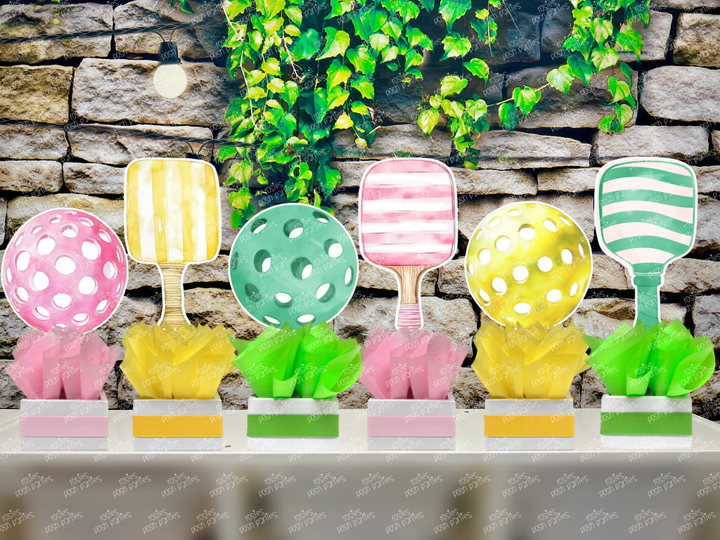 Pickleball Theme Centerpiece | Pickle Ball Birthday Party | Pickleball Party Table Centerpiece | Pickleball Sports Decoration SET OF 6