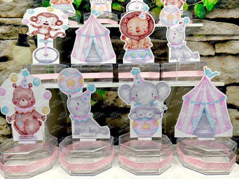 Circus Watercolor Baby Shower Theme | Circus Theme Candy Jar Favor | Circus Birthday Theme | Pastel Circus Party | Candy Favor SET OF 12