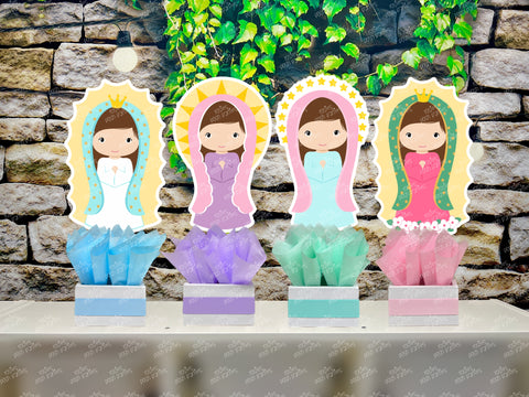 Virgen de Guadalupe Baptism | Virgencita Plus Theme Birthday Party | Virgen Table Centerpiece SET OF 4