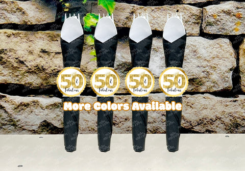 50's Birthday Theme | 50s Theme Decoration | 50's Birthday Party | Napkin Wrapped Utensil Favors | 50s Party Favors | 50s Theme VARIETY