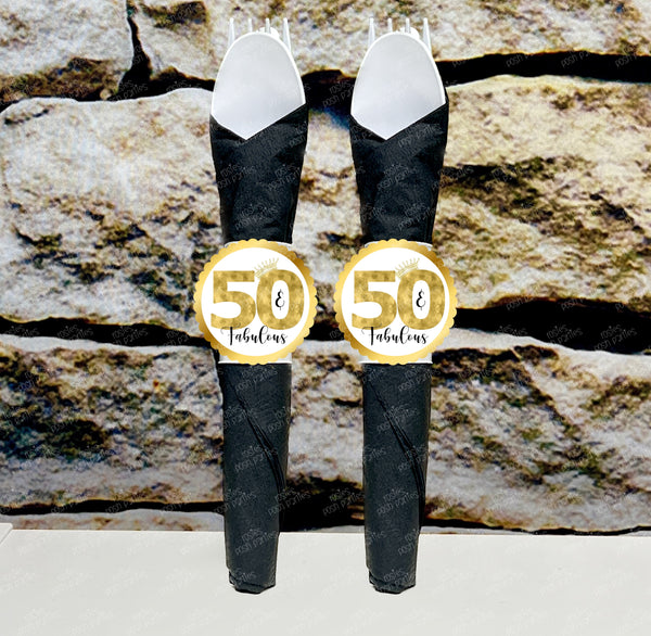 50's Birthday Theme | 50s Theme Decoration | 50's Birthday Party | Napkin Wrapped Utensil Favors | 50s Party Favors | 50s Theme VARIETY