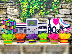 I love the 90s Theme | 90's Decades Bash | 90s Birthday Bash Party | 90s Table Centerpiece Decoration SET OF 6