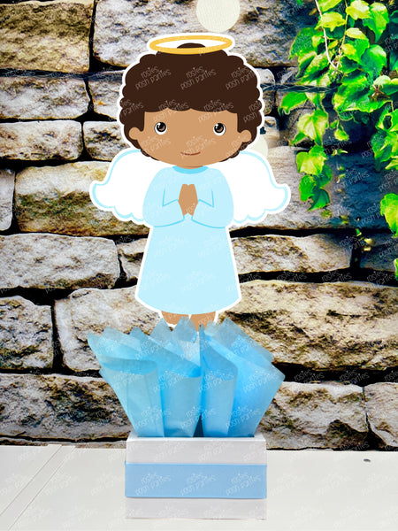 Afro Christening Baptism centerpieces | Baptism Angel | Christening Table Centerpiece | Mi Bautizo Theme Centerpiece SET OF 4