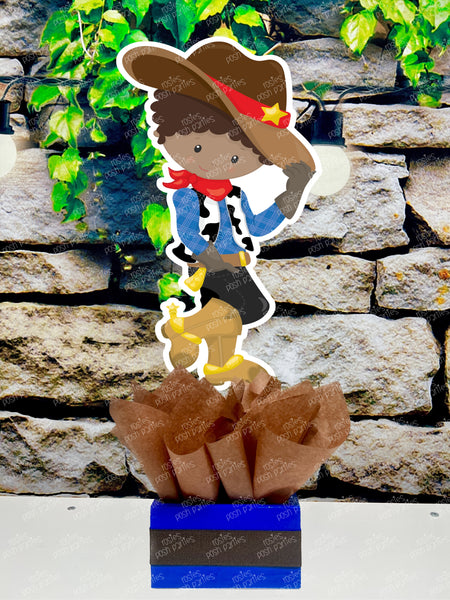 Cowboy Theme | African American Cowboy | Cowboy Birthday Party | Western Theme | Western Centerpiece Party| Cowboy Theme Decoration SET OF 4