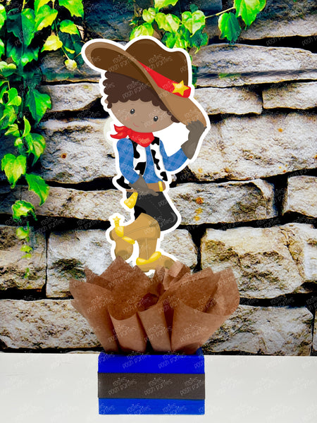 Western Cowboy Theme | Cowboy Birthday | Western Baby Shower | Afro Cowboy Theme Centerpiece Decoration SET OF 6