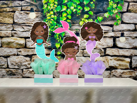 African Mermaid Pastel Theme Centerpiece Decoration INDIVIDUAL