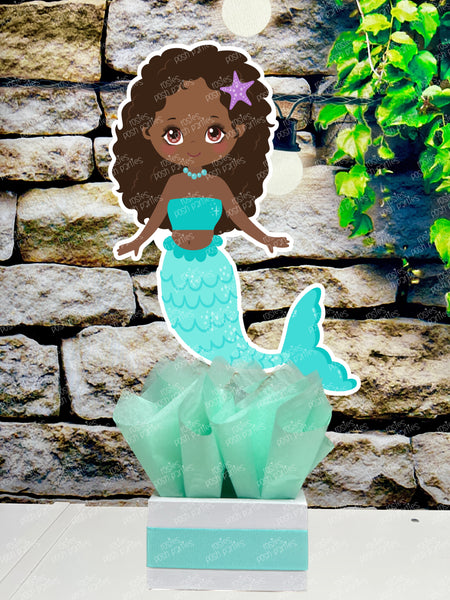 African Mermaid Pastel Theme Centerpiece Decoration INDIVIDUAL