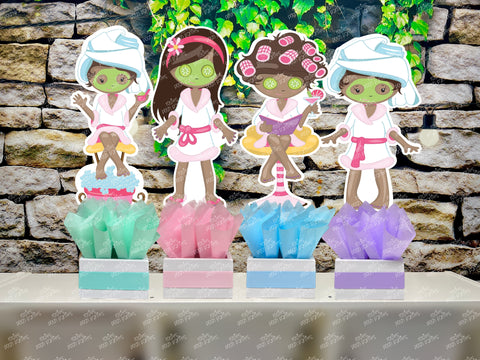 Spa Day Theme | Bridesmaid Party | Bridal Shower Spa Day Party | Table Centerpiece Decoration SET OF 4