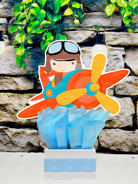 Airplane Pilot Birthday Baby Shower Theme Party Centerpiece Decoration SET OF 4