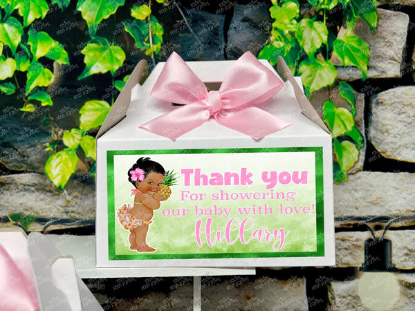 Aloha Island Girl Baby Shower | Luau Gable Favor Box Theme | Pineapple Pool Summer |Luau Baby Shower | Luau Baby Shower | Hawaiian VARIETY