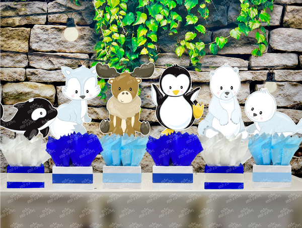 Arctic Friends Birthday Theme | Winter Onederland Baby Shower | Winter Friends Party Decoration Table Centerpiece INDIVIDUAL