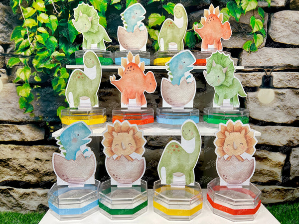 Dinosaur Birthday Theme | Dinosaur Party Candy Jar Favor | Dino Theme Favors | Triceratops Fossil | Candy Jar Decoration Favor SET OF 12