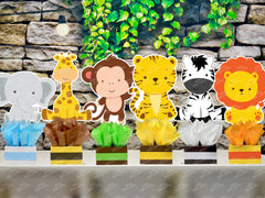 Baby Jungle Theme | Safari Baby Shower | Jungle Safari Centerpiece Decoration | Safari Party | Jungle Theme | Baby Shower Decor SET OF 6