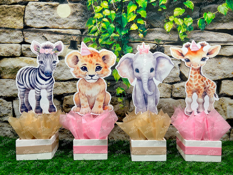Pink Safari Theme | Safari Baby Shower | Jungle Table Centerpiece Decoration | Safari Birthday Party INDIVIDUAL