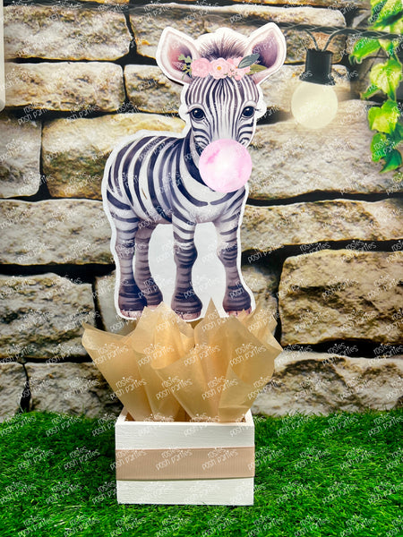 Pink Bubble Gum Safari Theme | Safari Baby Shower | Jungle Table Centerpiece Decoration | Safari Birthday Party SET OF 4