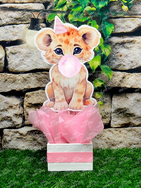 Pink Bubble Gum Safari Theme | Safari Baby Shower | Jungle Table Centerpiece Decoration | Safari Birthday Party SET OF 4