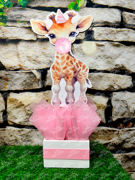 Pink Bubble Gum Safari Theme | Safari Baby Shower | Jungle Table Centerpiece Decoration | Safari Birthday Party SET OF 4