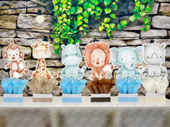 Baby Jungle Theme | Jungle Baby Shower | Safari Birthday Centerpiece | Baby Jungle Safari Decoration Theme | Its a Boy Jungle SET OF 6