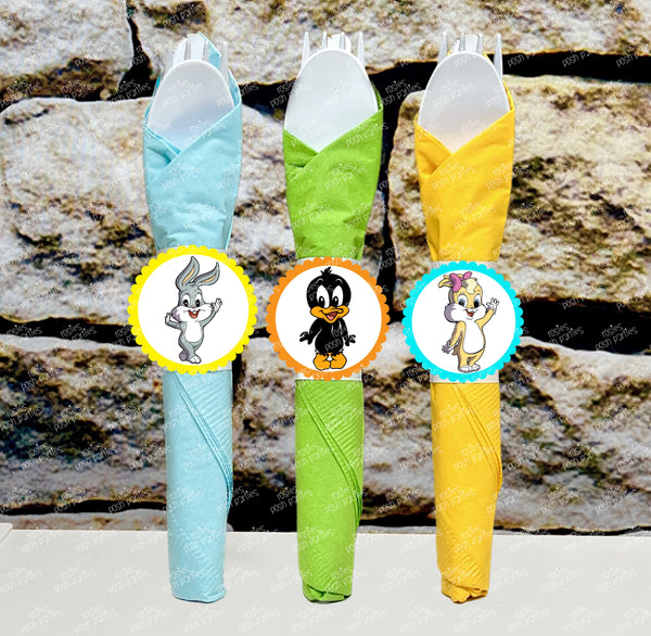 Baby Looney Tunes Baby Shower Theme Napkin Wrapped Utensil Favors VARIETY