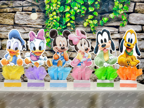 Baby Mickey & Friends Birthday or Baby Shower Theme Table Centerpiece SET OF 6