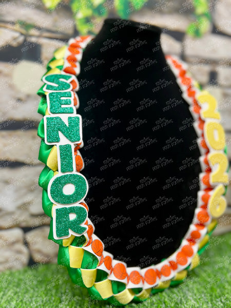 Basketball Sports Graduation Lei | Promotion Gift Lei | Sports Senior Night Gift Lei | Braided Ribbon Lei | Graduation Ribbon Lei | Graduate