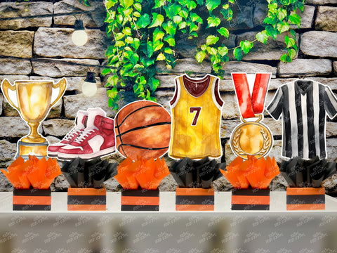 Basketball Theme | Sports Baby Shower | Sports Birthday Table Centerpiece Decoration SET OF 6