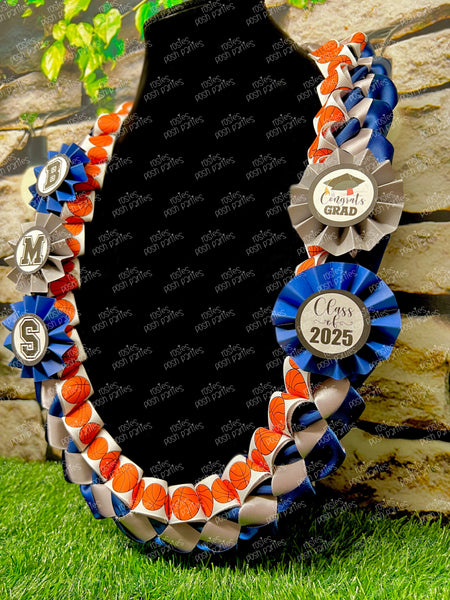 Graduation Lei | Baseball Lei | Senior Night Gift Lei | Braided Ribbon Lei | Graduation Ribbon Lei | Graduate Lei | Sports Lei