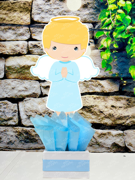 Blonde Christening Baptism centerpieces | Baptism Angel | Christening Table Centerpiece | Mi Bautizo Theme Centerpiece SET OF 4