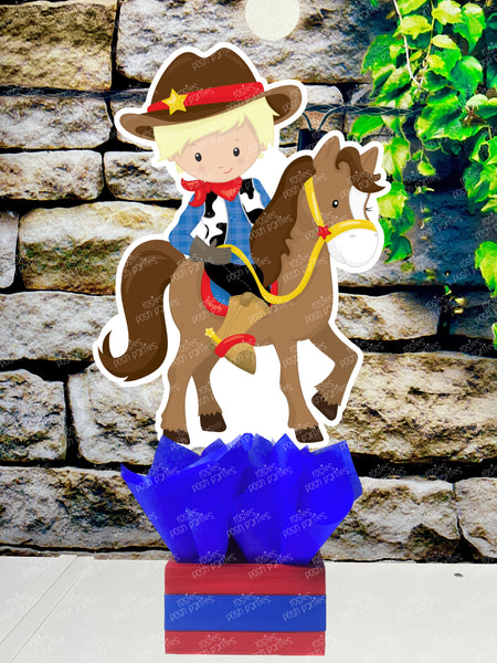 Western Cowboy Theme | Cowboy Birthday | Western Baby Shower | Blonde Cowboy Theme Centerpiece Decoration INDIVIDUAL