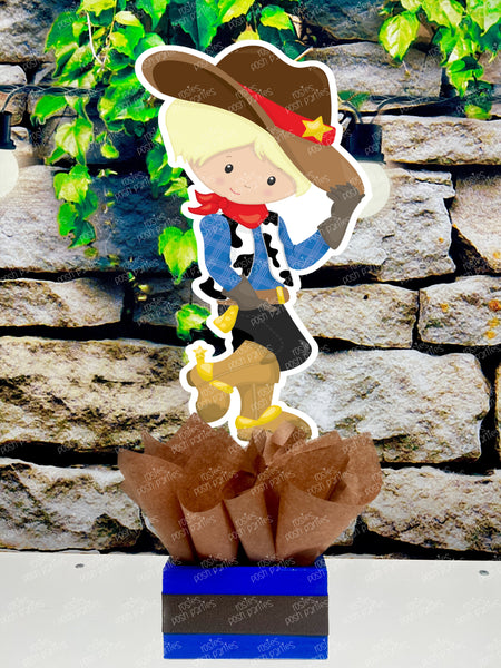 Western Cowboy Theme | Cowboy Birthday | Western Baby Shower | Blonde Cowboy Theme Centerpiece Decoration INDIVIDUAL