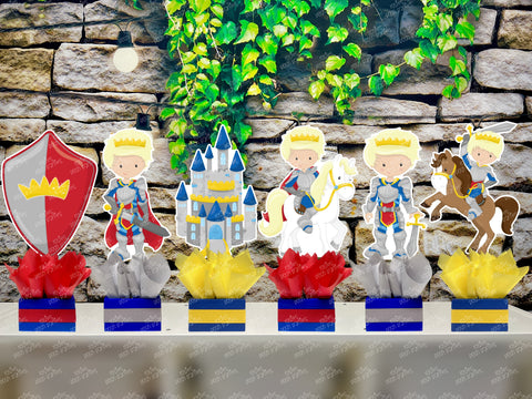 Knight and Dragon Birthday Theme | Medieval Times | Birthday Centerpiece | SET OF 6