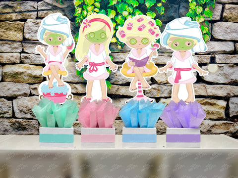 Spa Day Theme | Bridesmaid Party | Bridal Shower Spa Day Party | Table Centerpiece Decoration SET OF 4