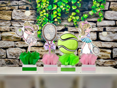 Blonde Tennis Theme | Tennis Girl Birthday | Sports Theme | Aced Tennis Birthday | Game Set Match Tennis Baby Shower | Party SET OF 4