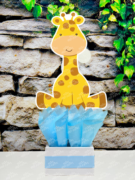 Blue Baby Jungle Safari Birthday Baby Shower Theme Party Decoration Table Centerpiece