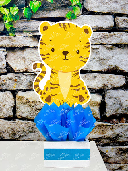 Blue Baby Jungle Safari Birthday Baby Shower Theme Party Decoration Table Centerpiece