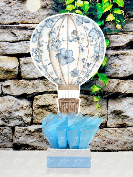 Blue Hot Air Balloon Baby Shower Theme | Hot Air Balloon Birthday Centerpiece | Hot Air Balloon Party Decoration | Hot Air Balloon SET OF 4