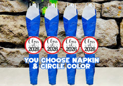 Blue Red Graduation Theme | Grad Night Party | Graduation Party Favor | Napkin Wrapped Utensil Kits | Hight School College University Class of 2026