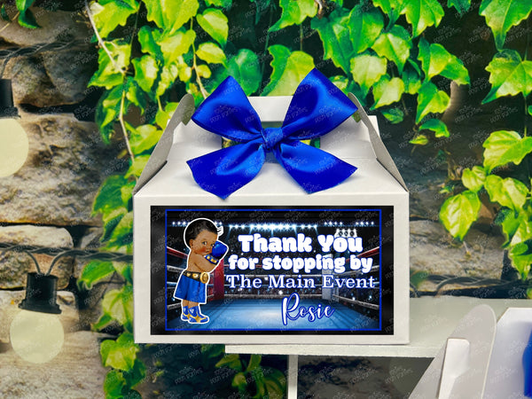 Boxing Main Event Baby Shower Theme | Gender Reveal Boxing Theme | Main Event Boxing Favor Box | Royal Gender Reveal Party Gable Box VARIETY