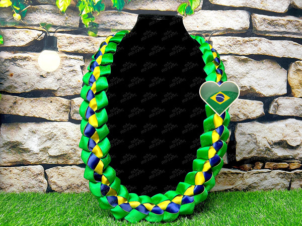 Argentina Graduation Lei | Flag Lei | Senior Night Gift Lei | Braided Ribbon Lei | Graduation Ribbon Lei | Graduate Lei | Country Lei