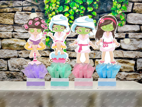Spa Day Theme | Bridesmaid Party | Bridal Shower Spa Day Party | Table Centerpiece Decoration SET OF 4