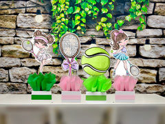 Brown Tennis Theme | Tennis Girl Birthday | Sports Theme | Aced Tennis Birthday | Game Set Match Tennis Baby Shower | Party SET OF 4