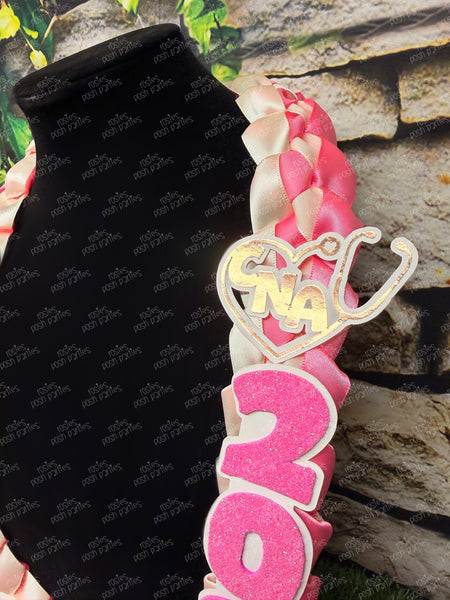Nursing Graduation Lei | Nurse RN LVN Promotion Gift Lei | Nurse Gift Lei | Braided Ribbon Lei | Graduation Ribbon Lei | Graduate