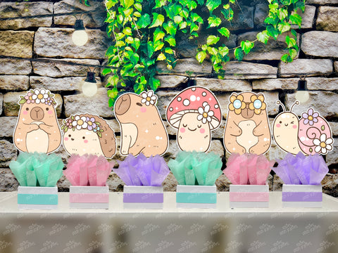 Capybara Birthday Theme | Cappy Birthday Party Centerpiece Decoration | Capy Party | It's a Capy Birthday Decoration SET OF 6