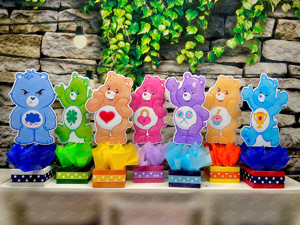 Care Bear Birthday or Baby Shower Theme Centerpiece Classic Colors Decoration SET OF 7