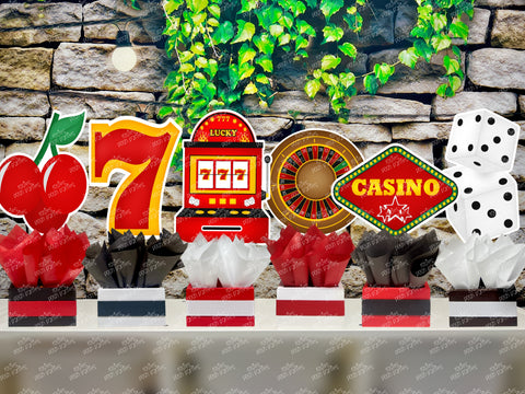 Casino Night Theme | Casino Birthday Party Table Centerpiece Party Decoration SET OF 6