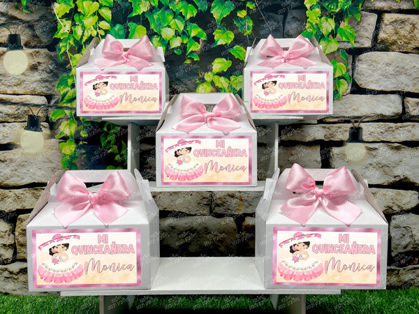 Charra XV Quinceanera | Charra Birthday Theme | Charra Mariachi Theme Quince Gable Favor Box | Charra Favor Gable Box VARIETY